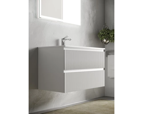 Тумба с раковиной белый матовый 121 см Sancos Snob R SNR120W + CN7017