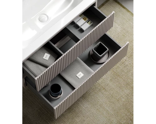 Тумба с раковиной серый матовый 121 см Sancos Snob R SNR120SM + CN7016