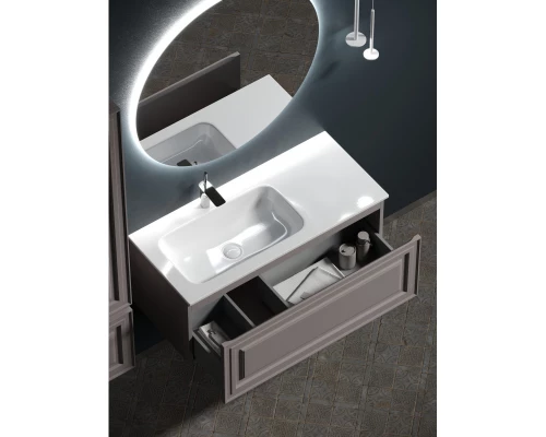 Комплект мебели серый матовый 101 см Sancos Very VR100LSM + CN7014 + SF900