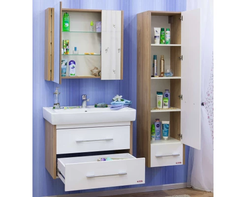 Зеркальный шкаф 74,8x72 см швейцарский вяз L Sanflor Ларго H0000000043