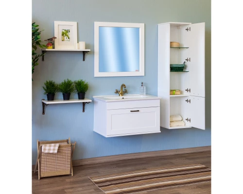 Зеркало 72x72 см белый матовый Sanflor Ванесса C000005878