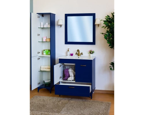 Пенал напольный индиго матовый L Sanflor Ванесса C000005886