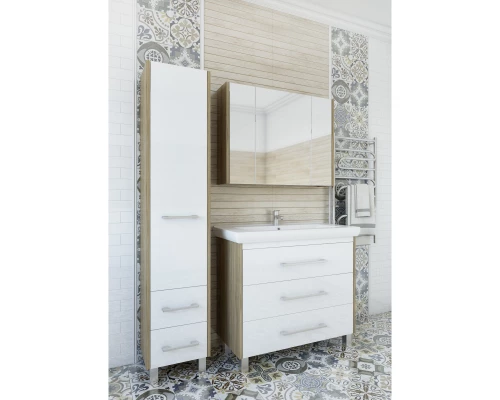 Зеркальный шкаф 95,4x72 см швейцарский вяз Sanflor Ларго C0002126