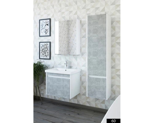 Пенал подвесной ателье светлый/белый глянец L Sanflor Калипсо C03879