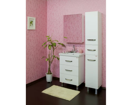 Зеркальный шкаф 58x78 см белый глянец R Sanflor Анкона C0000002056