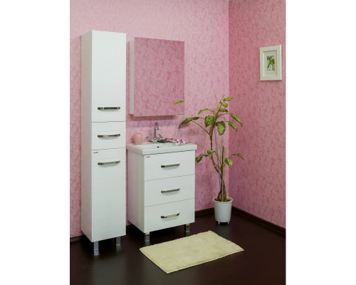 Зеркальный шкаф 58x78 см белый глянец L Sanflor Анкона C0000002155