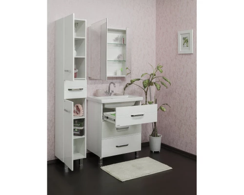 Зеркальный шкаф 68x78 см белый глянец L Sanflor Анкона C0000002156