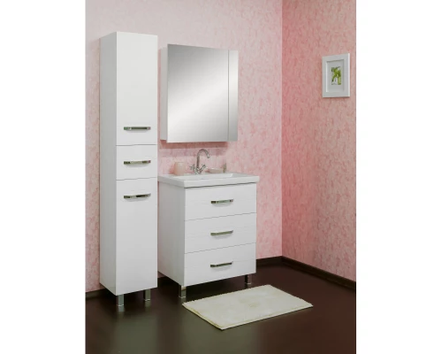 Зеркальный шкаф 68x78 см белый глянец L Sanflor Анкона C0000002156