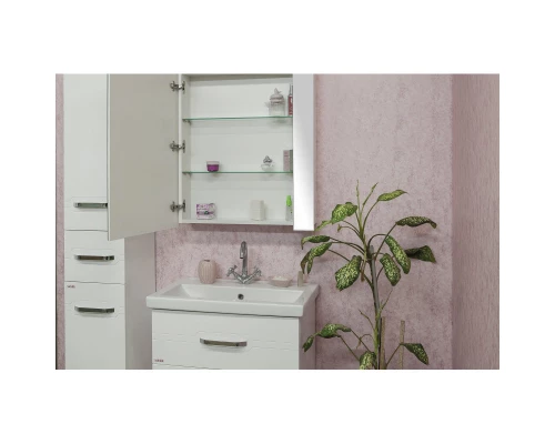 Зеркальный шкаф 68x78 см белый глянец L Sanflor Анкона C0000002156