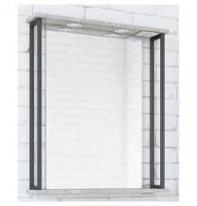 Зеркало 61x72 см бетон пайн экзотик/черный Sanflor Бруклин C08253