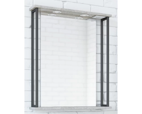 Зеркало 61x72 см бетон пайн экзотик/черный Sanflor Бруклин C08253