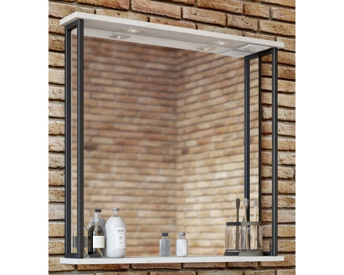 Зеркало 78x72 см дуб крафт/черный Sanflor Бруклин C02706