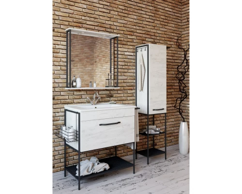 Зеркало 78x72 см дуб крафт/черный Sanflor Бруклин C02706