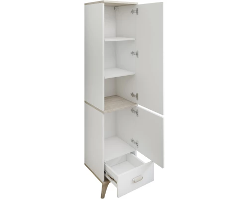 Пенал напольный белый матовый/орегон R Sanflor Бруно C02729