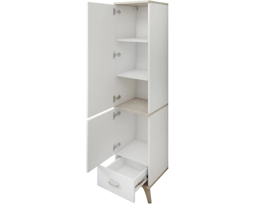 Пенал напольный белый матовый/орегон L Sanflor Бруно C03232