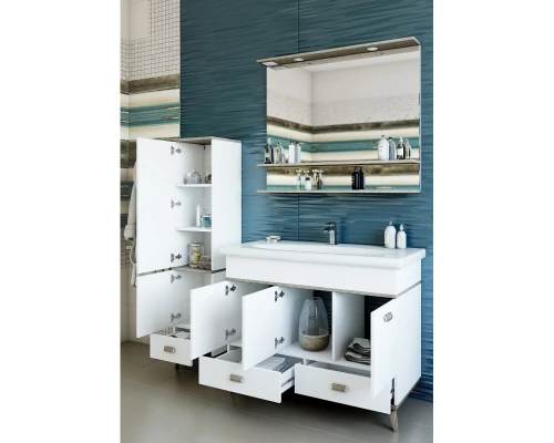 Пенал напольный белый матовый/орегон L Sanflor Бруно C03232