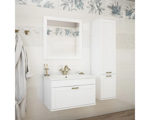 Зеркало 72x72 см белый матовый Sanflor Ванесса C000005878