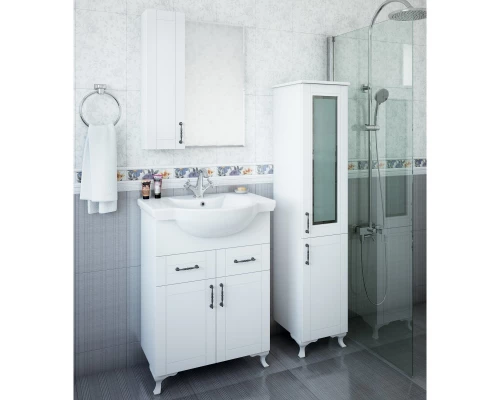 Пенал напольный белый матовый R Sanflor Глория C000005705