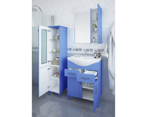 Пенал напольный голубой матовый L Sanflor Глория C000005723