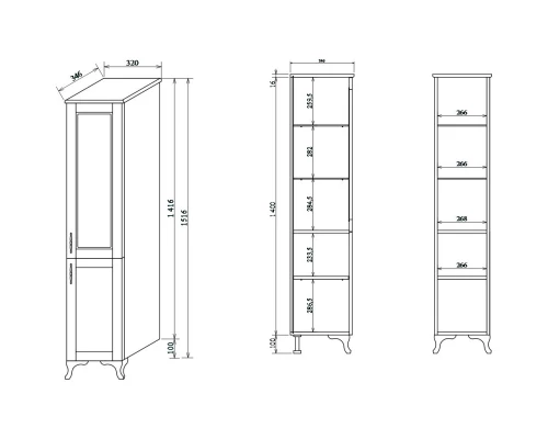 Пенал напольный голубой матовый L Sanflor Глория C000005723
