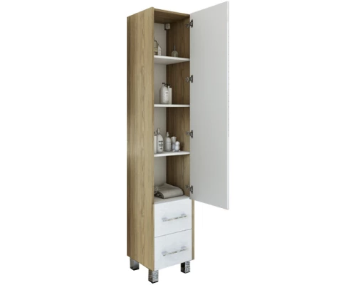 Пенал напольный швейцарский вяз/белый глянец R Sanflor Ларго H0000000029