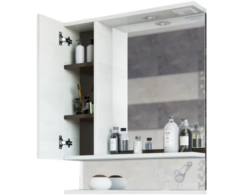 Зеркальный шкаф 69x73,6 см венге/северное дерево светлое L Sanflor Техас H0000001228