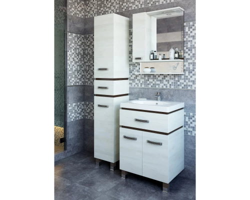 Зеркальный шкаф 69x73,6 см венге/северное дерево светлое L Sanflor Техас H0000001228