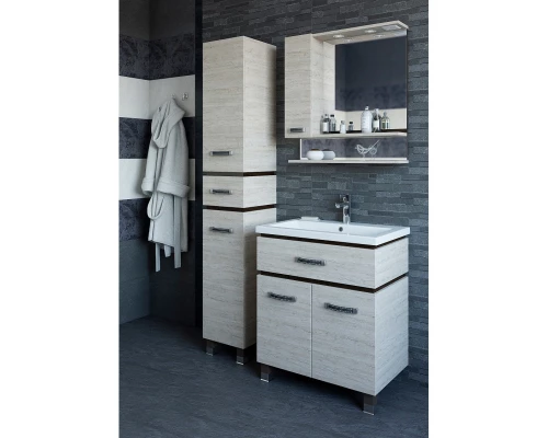 Зеркальный шкаф 69x73,6 см венге/орегон L Sanflor Техас C0000001974