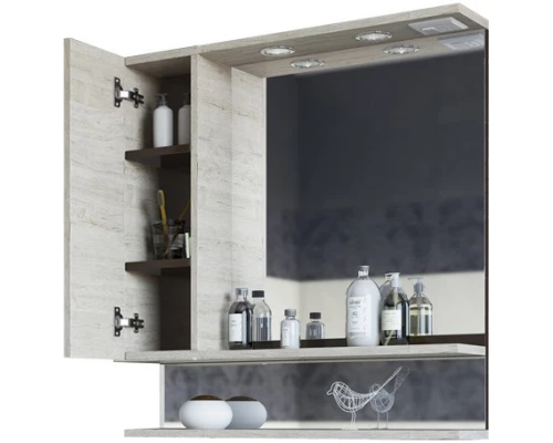 Зеркальный шкаф 69x73,6 см венге/орегон L Sanflor Техас C0000001974