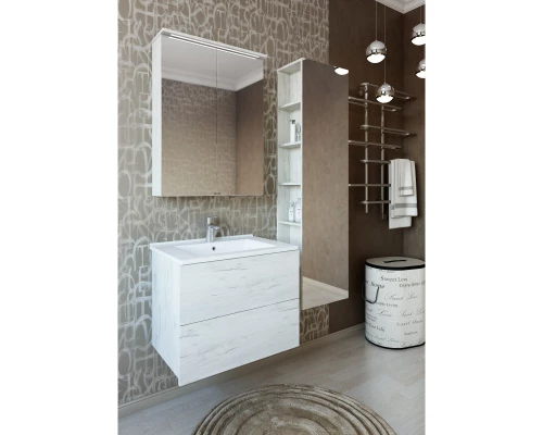 Пенал подвесной дуб крафт белый R Sanflor Чикаго C000005818