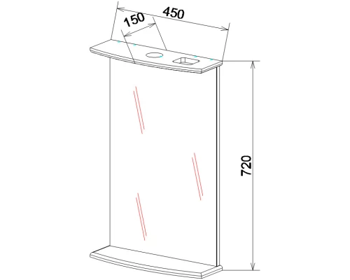 Зеркало 50x74,4 см белый матовый Sanflor Софи C02650