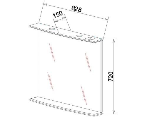 Зеркало 82,8x72 см белый матовый Sanflor Софи C02659
