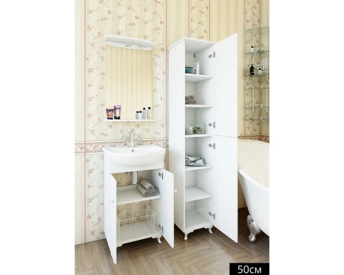 Пенал напольный белый матовый R Sanflor Софи C02648