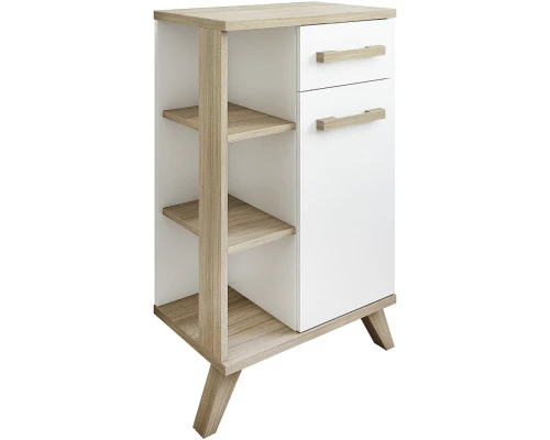 Тумба белый матовый/вяз швейцарский 50 см Sanflor Ингрид C03690