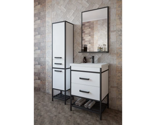 Зеркало 55,8x85 см белый матовый/черный Sanflor Норд C04717