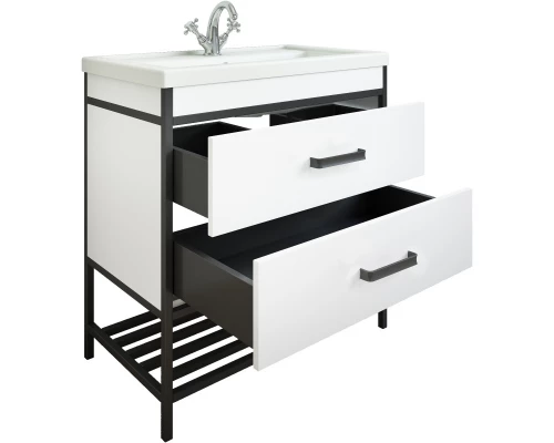 Тумба белый матовый/черный 55,8 см Sanflor Норд C04718