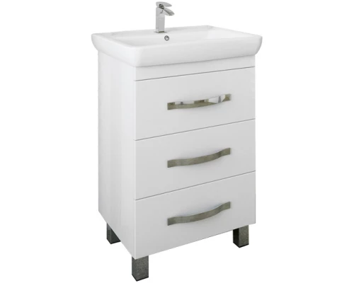 Комплект мебели белый глянец 70 см Sanflor Одри H0000000108 + 1.WH30.2.083 + H0000001156