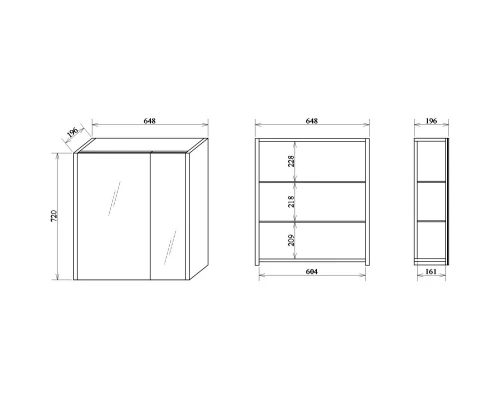 Комплект мебели швейцарский вяз/белый глянец 70,5 см Sanflor Ларго C0002108 + 4620008197746 + H0000000041