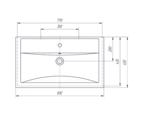 Тумба с раковиной швейцарский вяз 81 см Sanflor Ларго C0002119 + 4640021064733