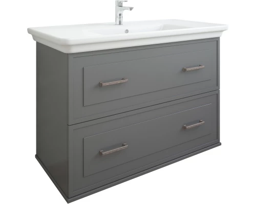 Тумба с раковиной серый матовый 105,8 см Sanflor Модена C02733 + 4640021067918