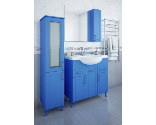 Комплект мебели голубой матовый 87,5 см Sanflor Глория C000005711 + 1.WH11.0.265 + C000005692