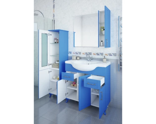 Комплект мебели голубой матовый 87,5 см Sanflor Глория C000005711 + 1.WH11.0.265 + C000005692