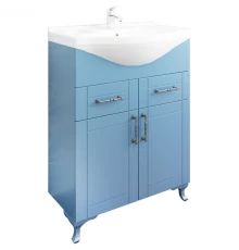 Тумба с раковиной голубой матовый 66 см Sanflor Глория C04592 + 1.WH10.9.651