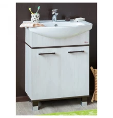 Тумба с раковиной венге/северное дерево светлое 76 см Sanflor Толедо H0000001277 + 4620008197371