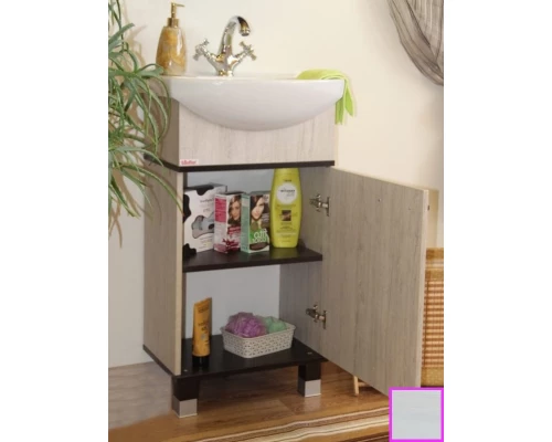 Тумба с раковиной венге/северное дерево светлое 50 см Sanflor Толедо H0000001273 + 4620008195766