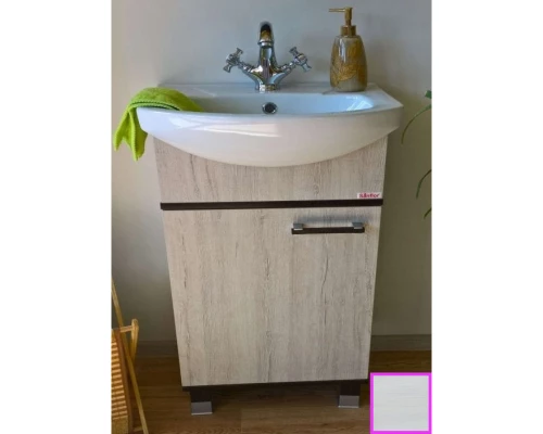 Тумба с раковиной венге/северное дерево светлое 50 см Sanflor Толедо H0000001283 + 4620008195766