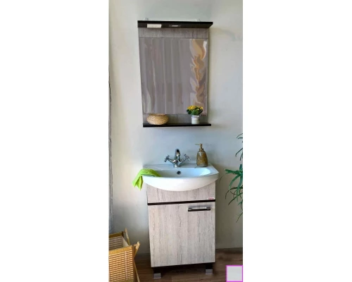 Тумба с раковиной венге/северное дерево светлое 50 см Sanflor Толедо H0000001283 + 4620008195766