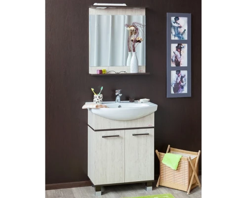 Тумба с раковиной венге/орегон 76 см Sanflor Толедо C0000001819 + 4620008197371