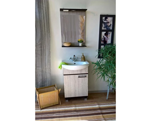 Тумба с раковиной венге/орегон 50 см Sanflor Толедо C0000001823 + 4620008195766