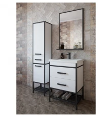 Комплект мебели белый матовый/черный 60 см Sanflor Норд C04718 + S-UM-COM60/1-w + C04717